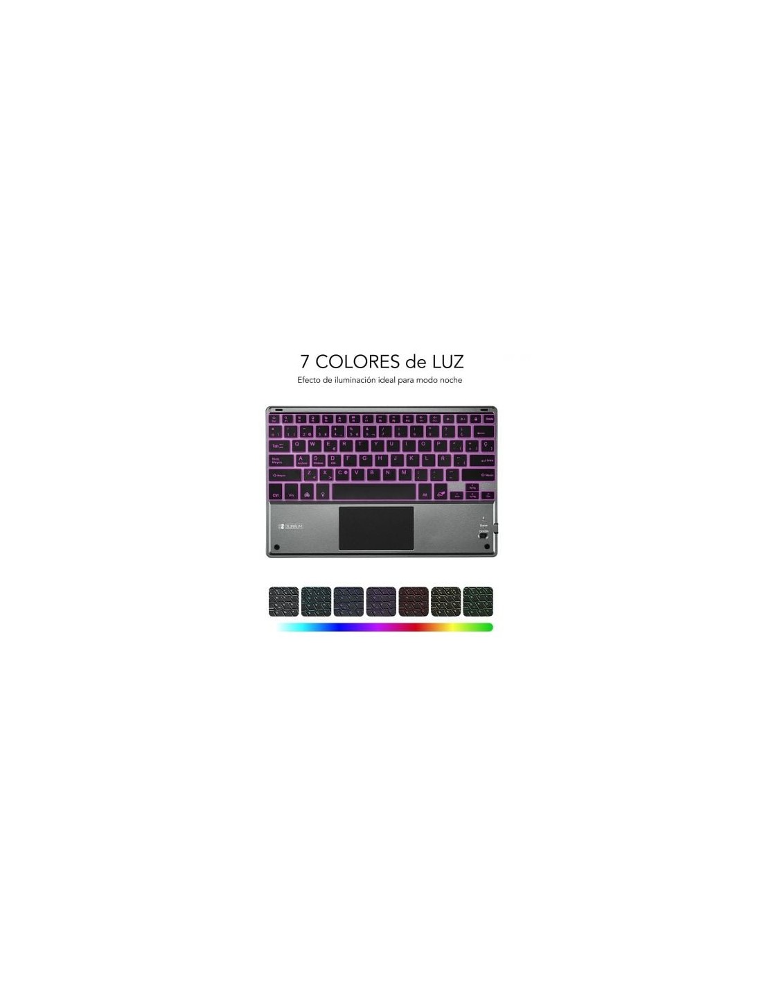 Teclado Compacto Inalámbrico Subblim Touchpad Smart Blacklit, Gris