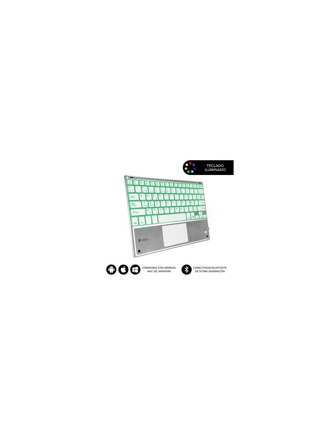 Teclado Compacto Inalámbrico Subblim SMBT50, Plata | El Ocio Virtual