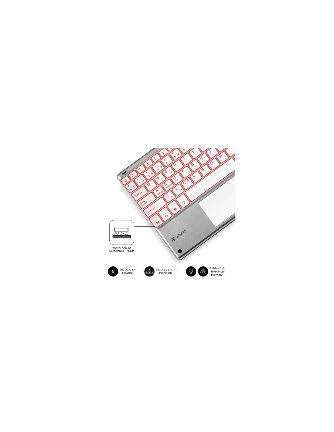 Teclado Compacto Inalámbrico Subblim SMBT50, Plata | El Ocio Virtual