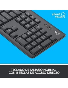 Teclado y Ratón Inalámbricos Logitech Silent Touch MK295, Grafito 2