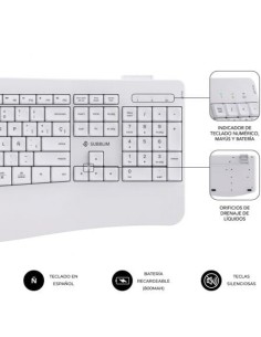 Teclado y Ratón Inalámbrico Subblim Combo Dual Office Prowave, Blanco 2