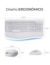 Teclado y Ratón Inalámbrico Subblim Combo Dual Office Prowave, Blanco