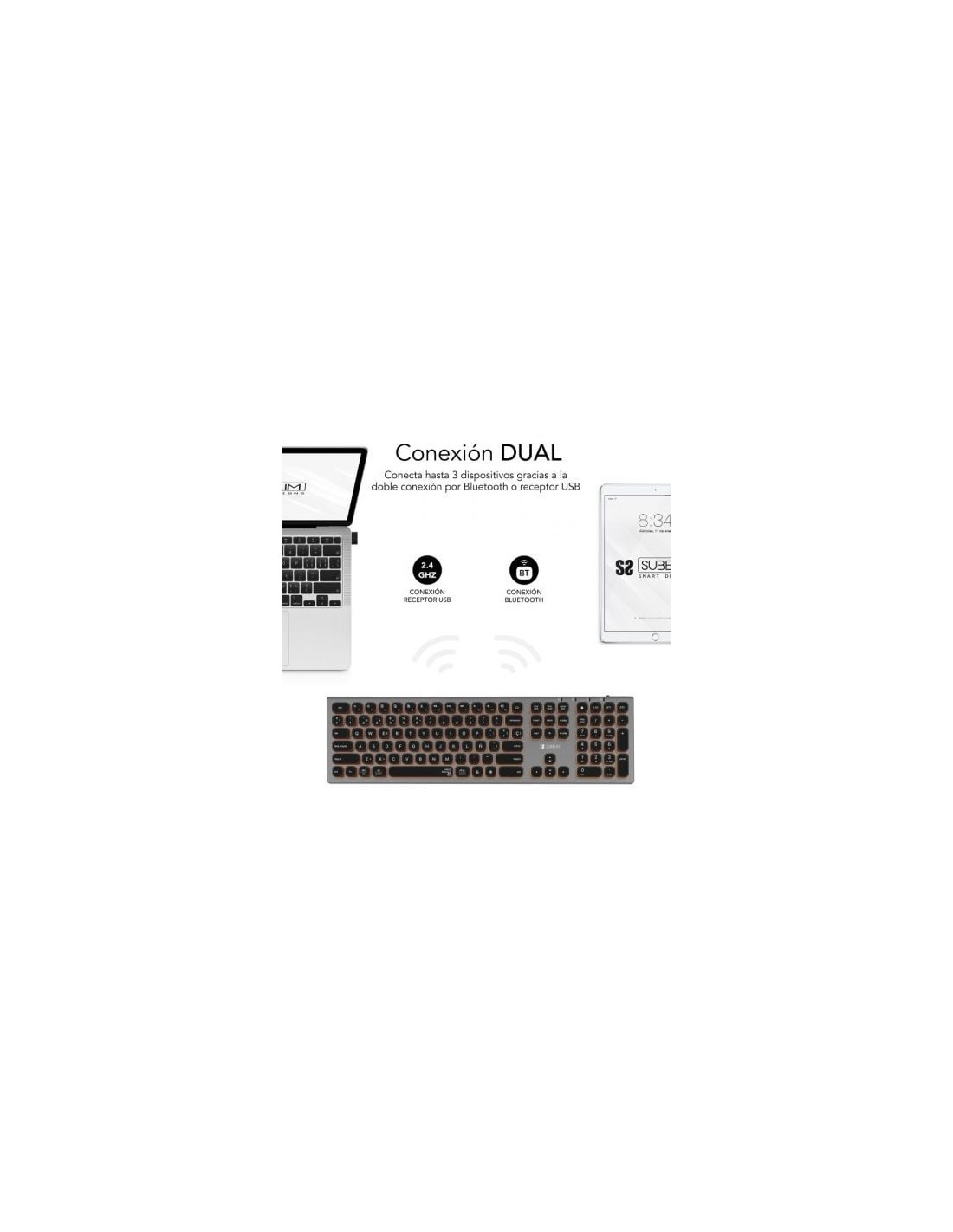Teclado Inalámbrico Subblim Master, Gris y Negro | El Ocio Virtual