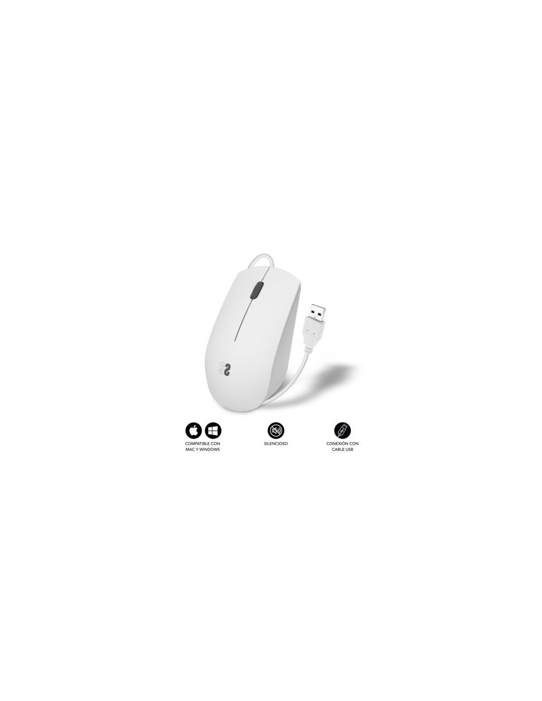 Ratón Subblim Business Silencioso, Hasta 1200 DPI, Blanco