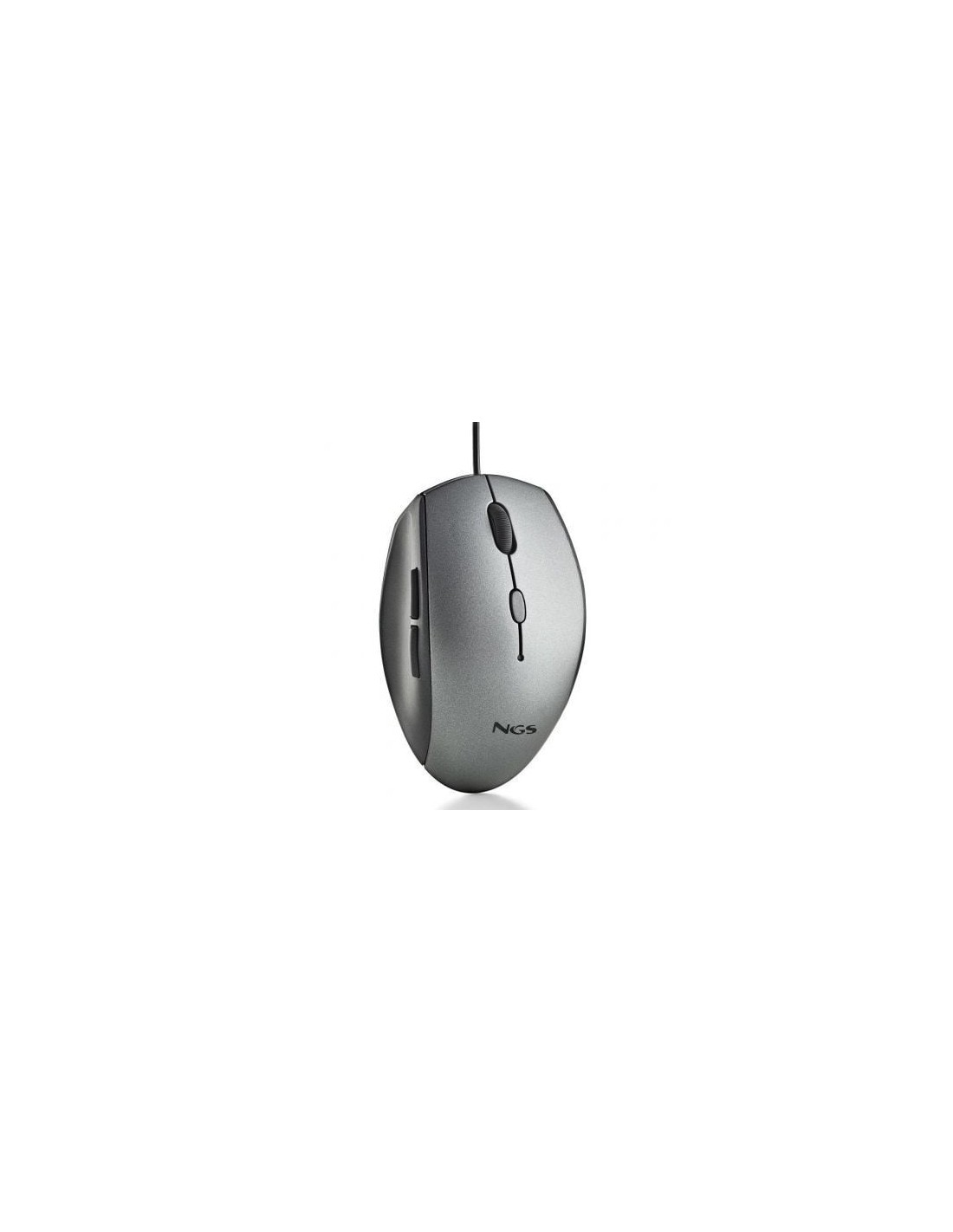 Ratón Ergonómico NGS Moth Gray, Hasta 1600 DPI, Gris | El Ocio Virtual