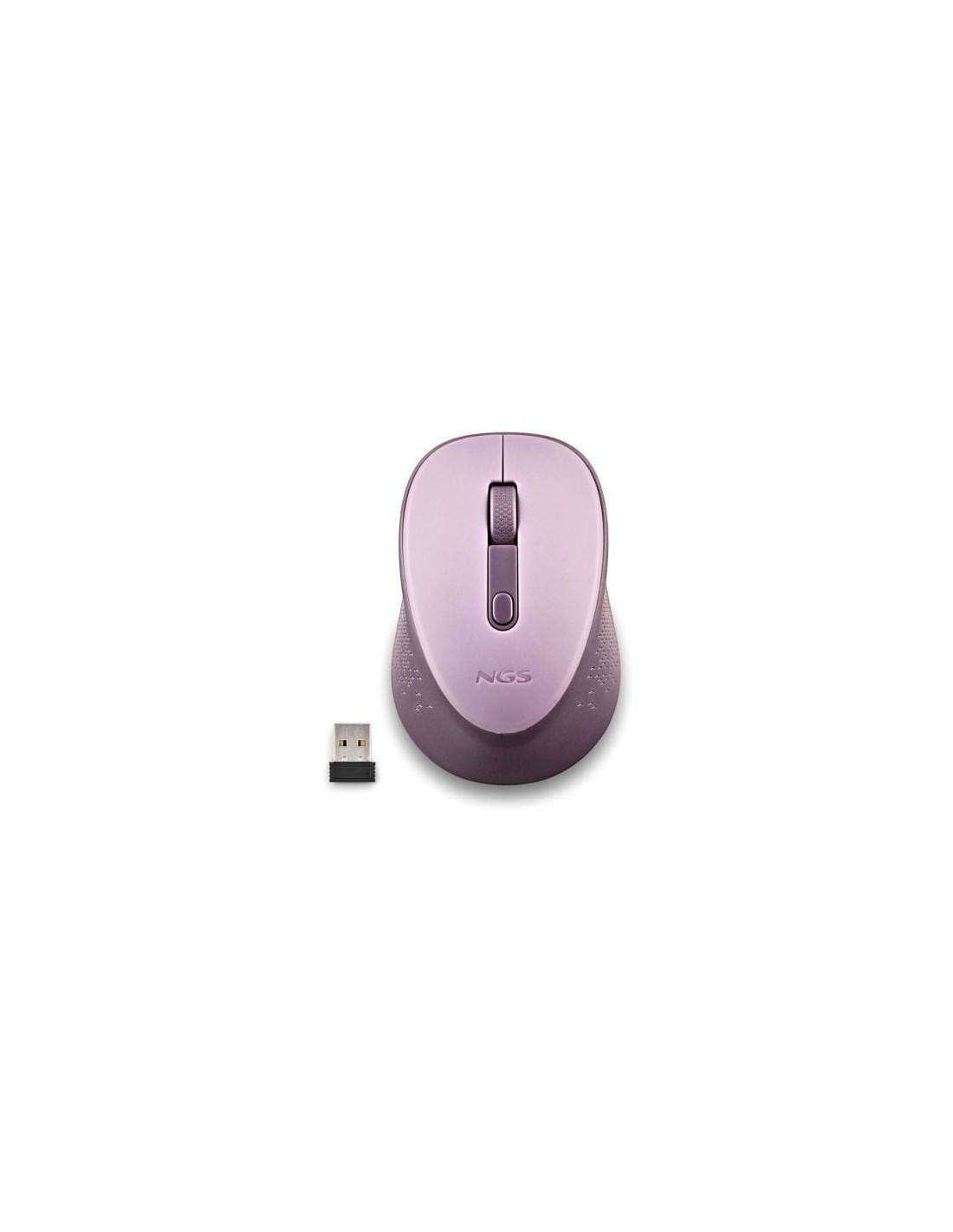 Ratón Inalámbrico NGS Dew Lilac, Hasta 1600 DPI, Lila