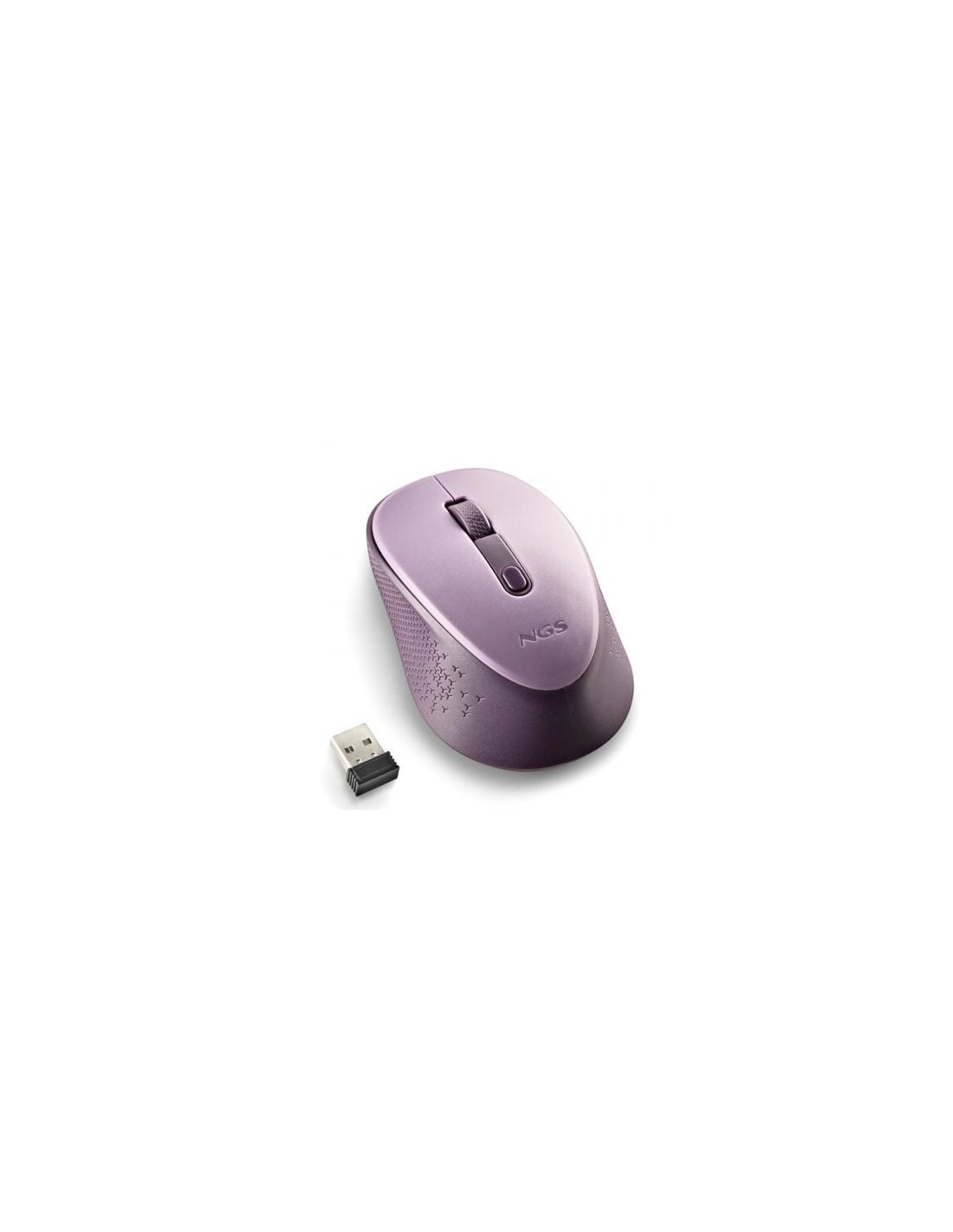 Ratón Inalámbrico NGS Dew Lilac, Hasta 1600 DPI, Lila