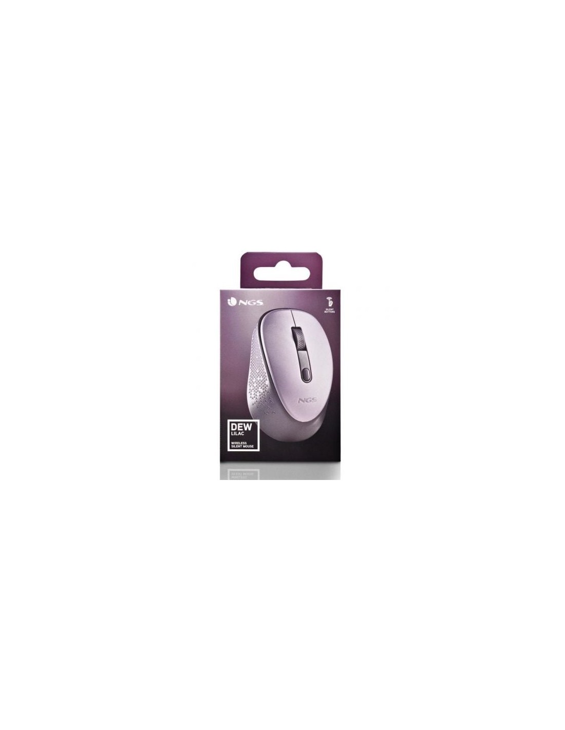 Ratón Inalámbrico NGS Dew Lilac, Hasta 1600 DPI, Lila