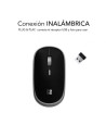 Ratón Mini Inalámbrico Subblim Wireless Mini, Hasta 1600 DPI, Gris Esp