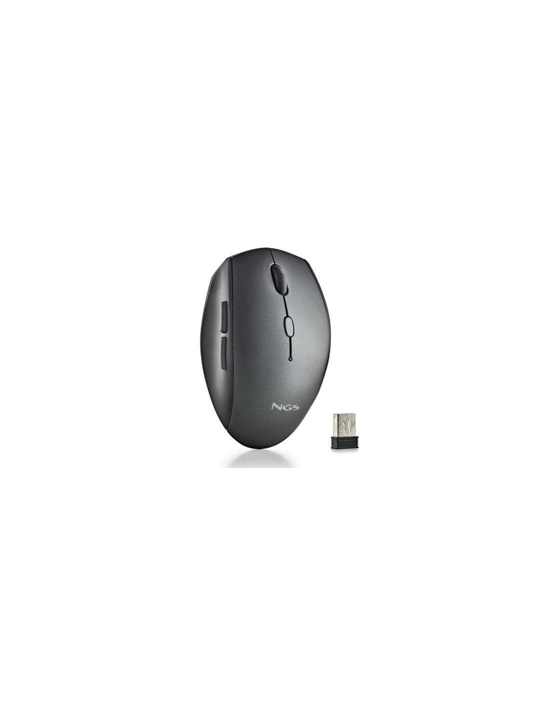 Ratón Inalámbrico NGS Bee Black, Hasta 1600 DPI | El Ocio Virtual