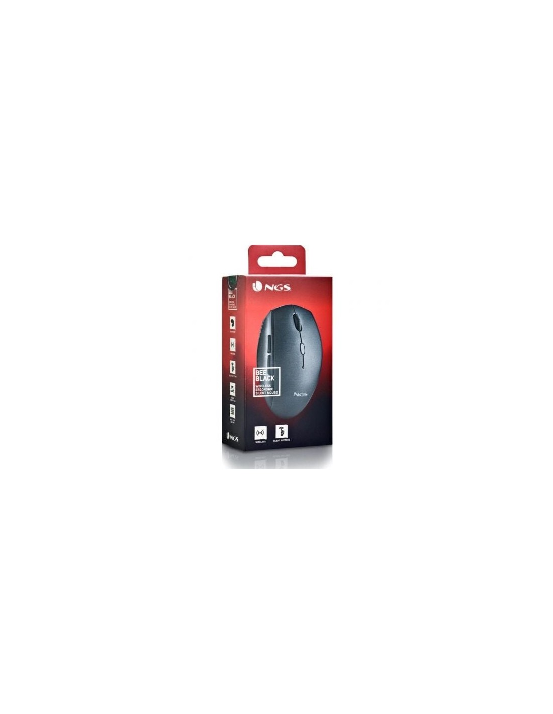 Ratón Inalámbrico NGS Bee Black, Hasta 1600 DPI | El Ocio Virtual