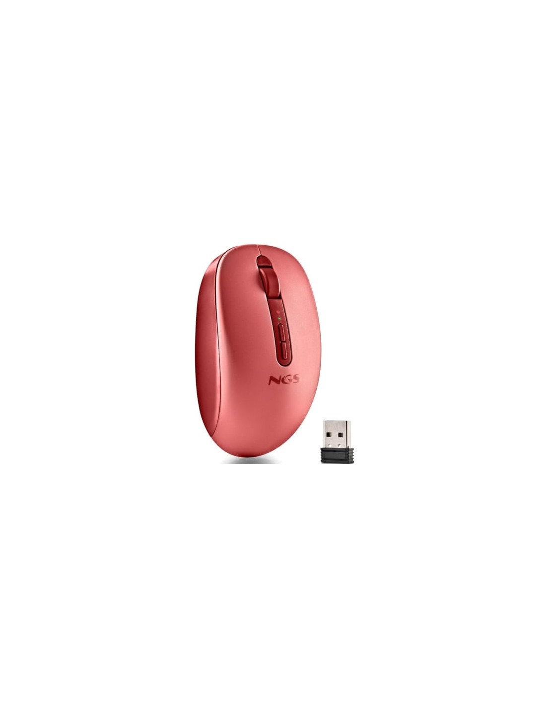 Ratón Ergonómico Inalámbrico NGS Fog Dual FOGDUALRED Silencioso, Hasta