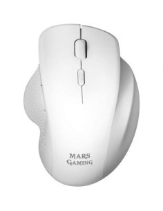 Ratón Inalámbrico Mars Gaming MMWERGO, Hasta 3200 DPI, Blanco