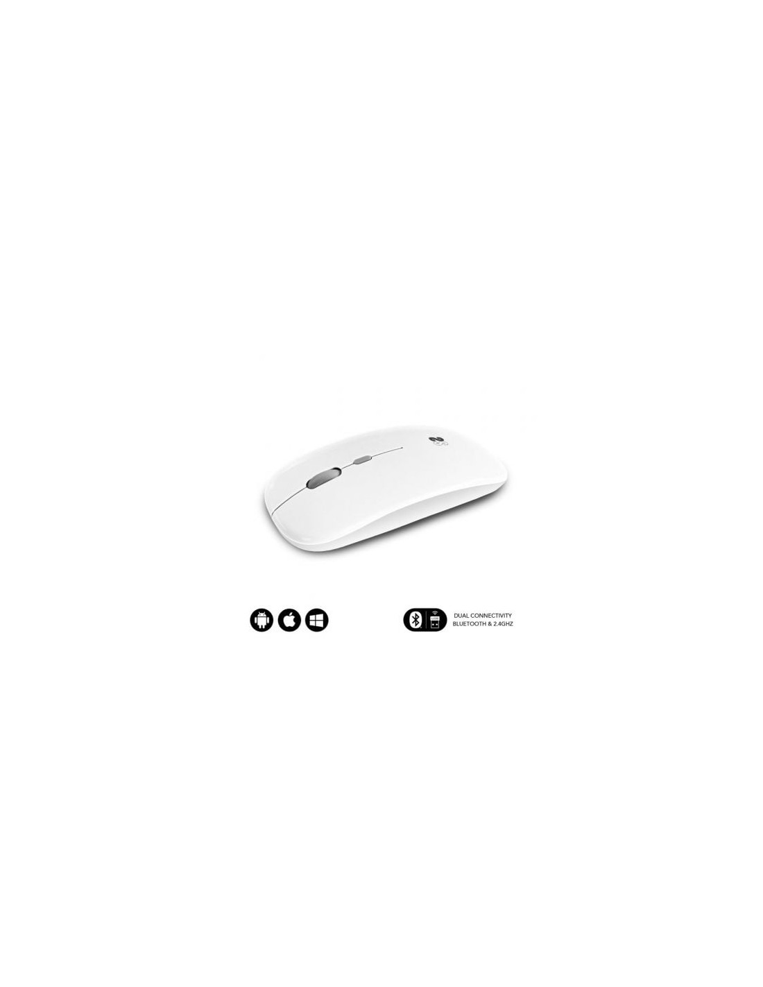 Ratón Inalámbrico Subblim Dual Flat, Batería recargable, Hasta 1600 DP