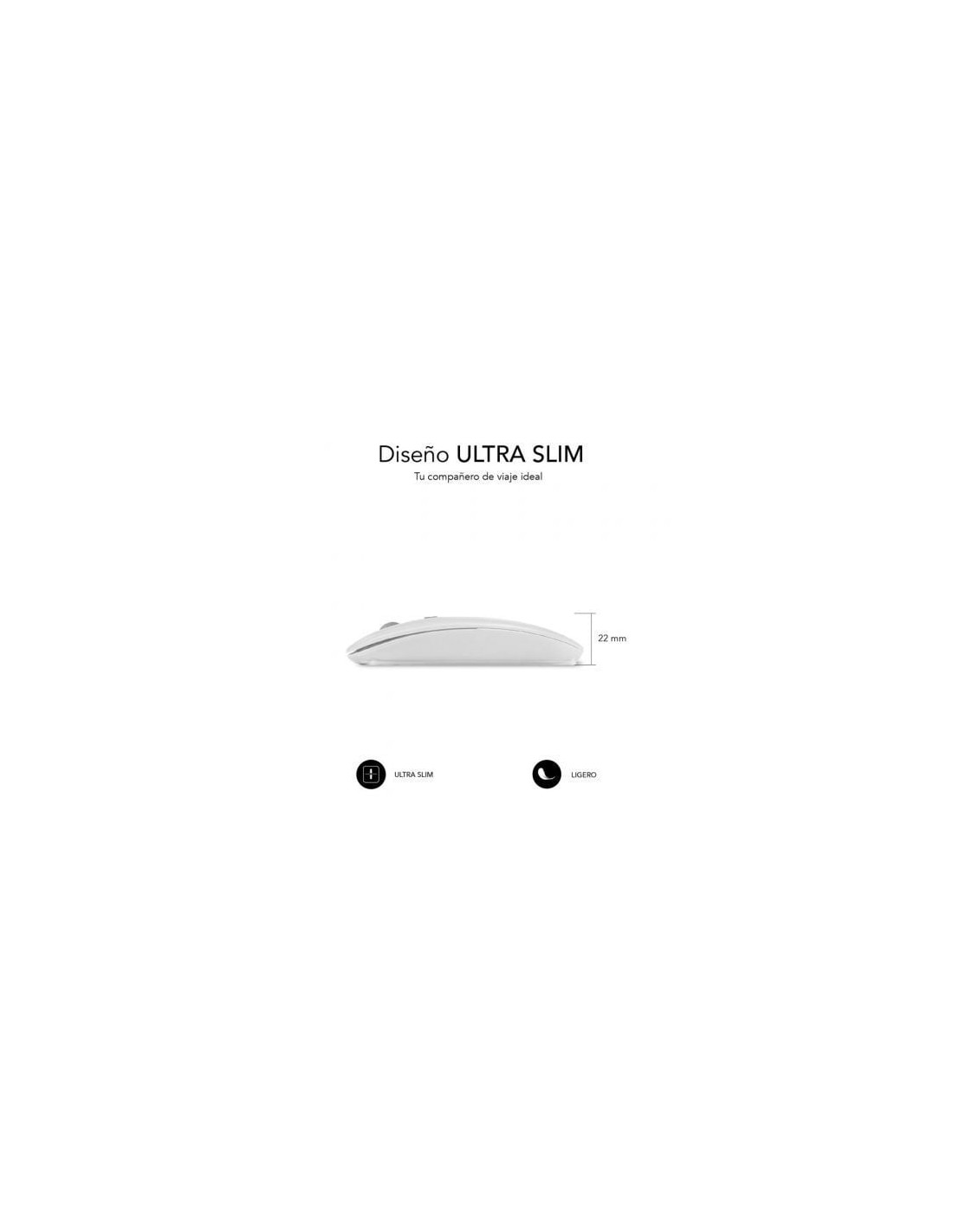 Ratón Inalámbrico Subblim Dual Flat, Batería recargable, Hasta 1600 DP