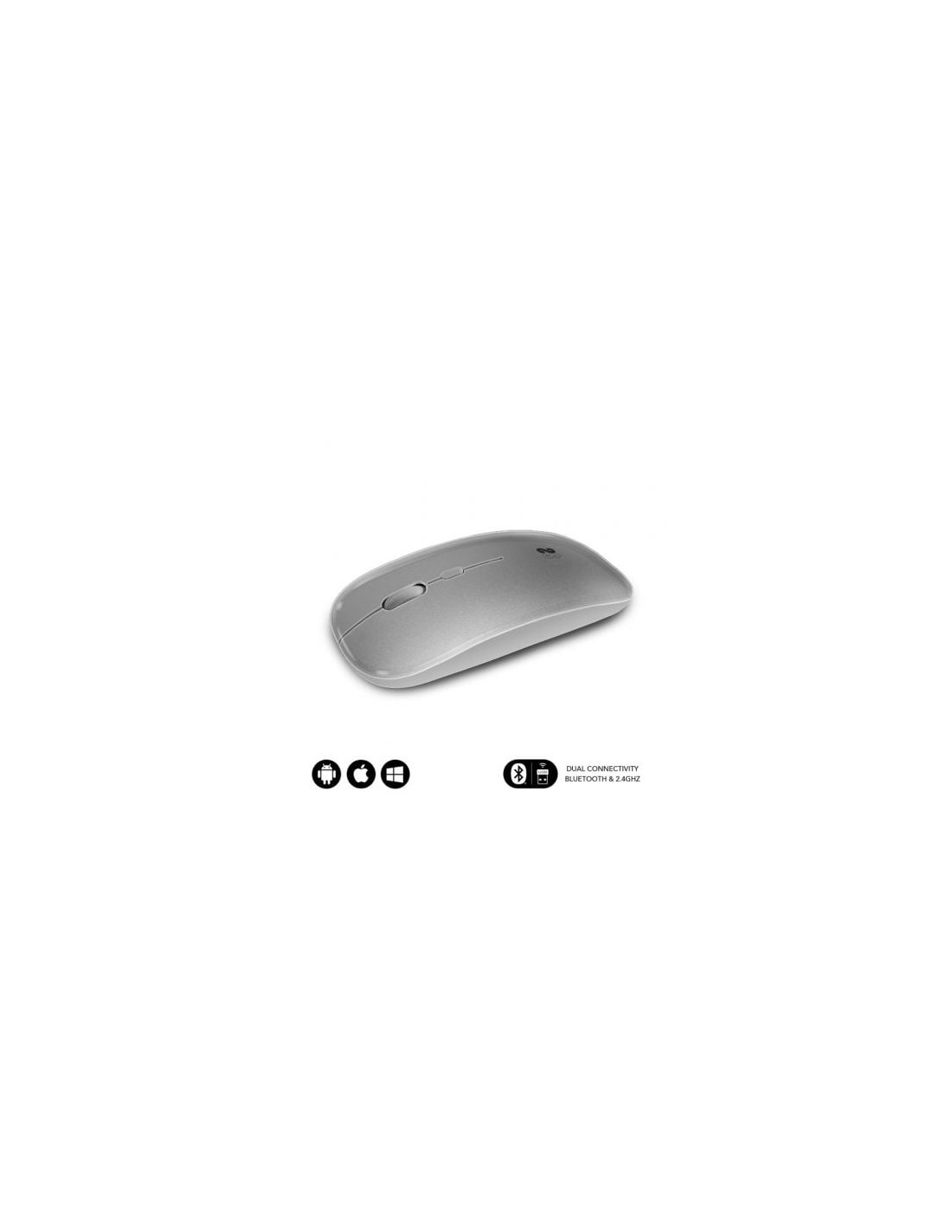 Ratón Inalámbrico Subblim Dual Flat, Batería recargable, Hasta 1600 DP