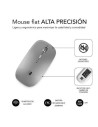 Ratón Inalámbrico Subblim Dual Flat, Batería recargable, Hasta 1600 DP