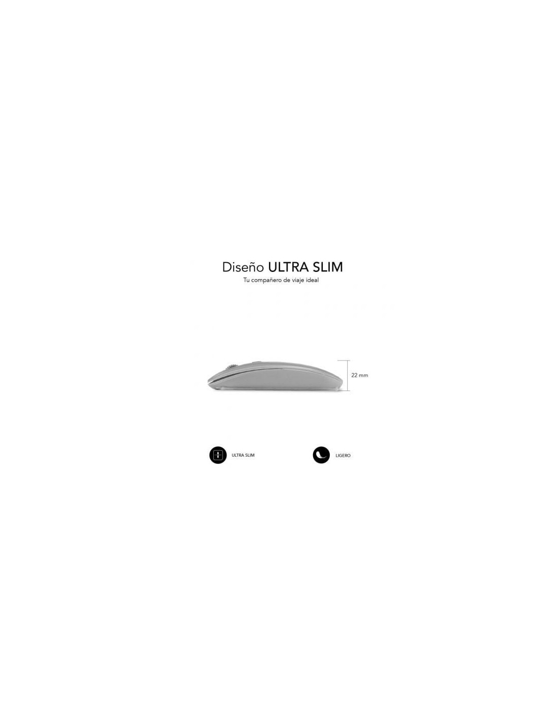 Ratón Inalámbrico Subblim Dual Flat, Batería recargable, Hasta 1600 DP