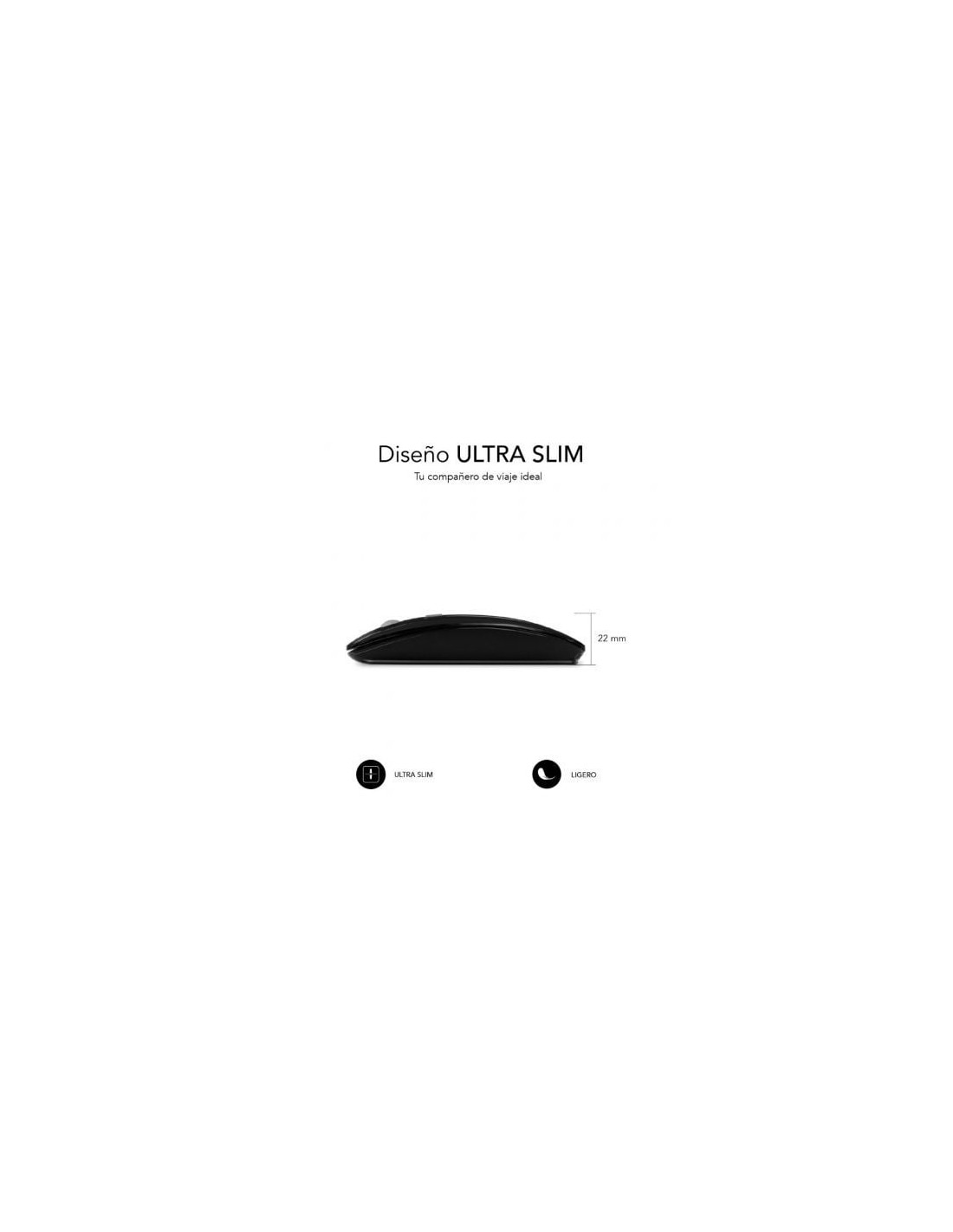 Ratón Inalámbrico Subblim Dual Flat, Batería recargable, Hasta 1600 DP