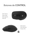 Ratón Ergonómico Inalámbrico Subblim Curve Ergo Dual Battery, Batería 