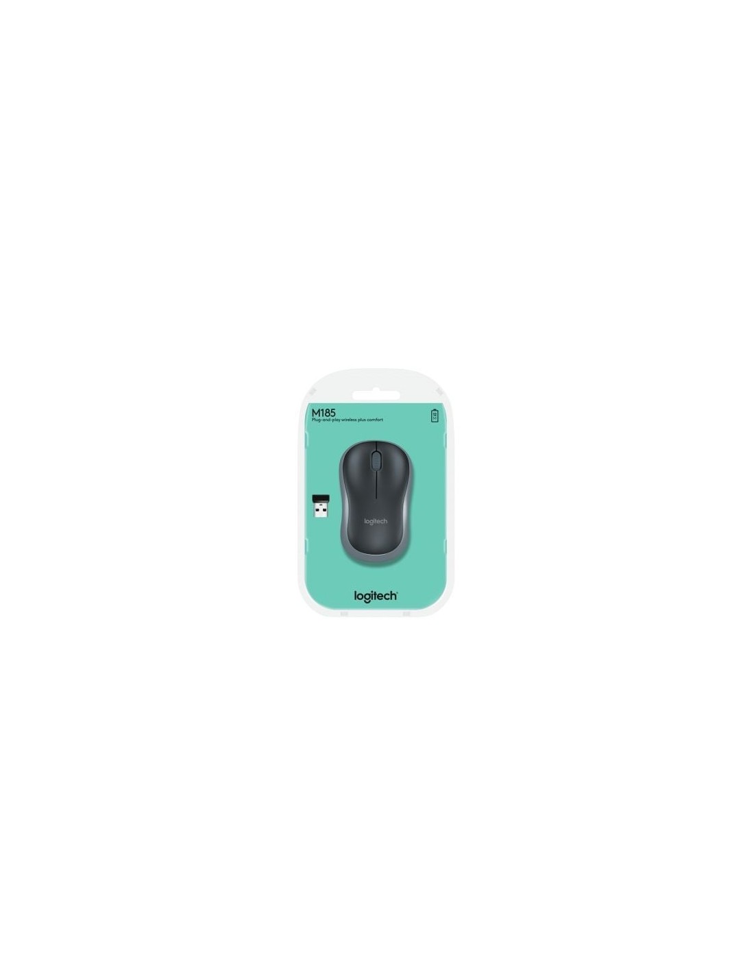 Ratón Inalámbrico Logitech M185, Hasta 1000 DPI, Gris