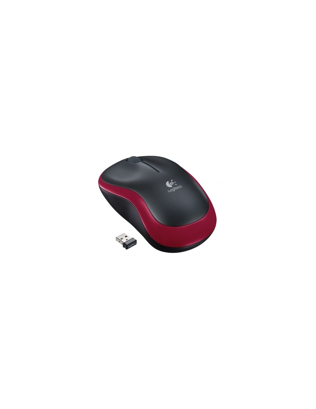Ratón Inalámbrico Logitech M185, Hasta 1000 DPI, Rojo
