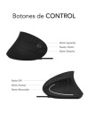 Ratón Vertical Subblim Glide Vertical Ergo Wired, Hasta 1600 DPI, Negr