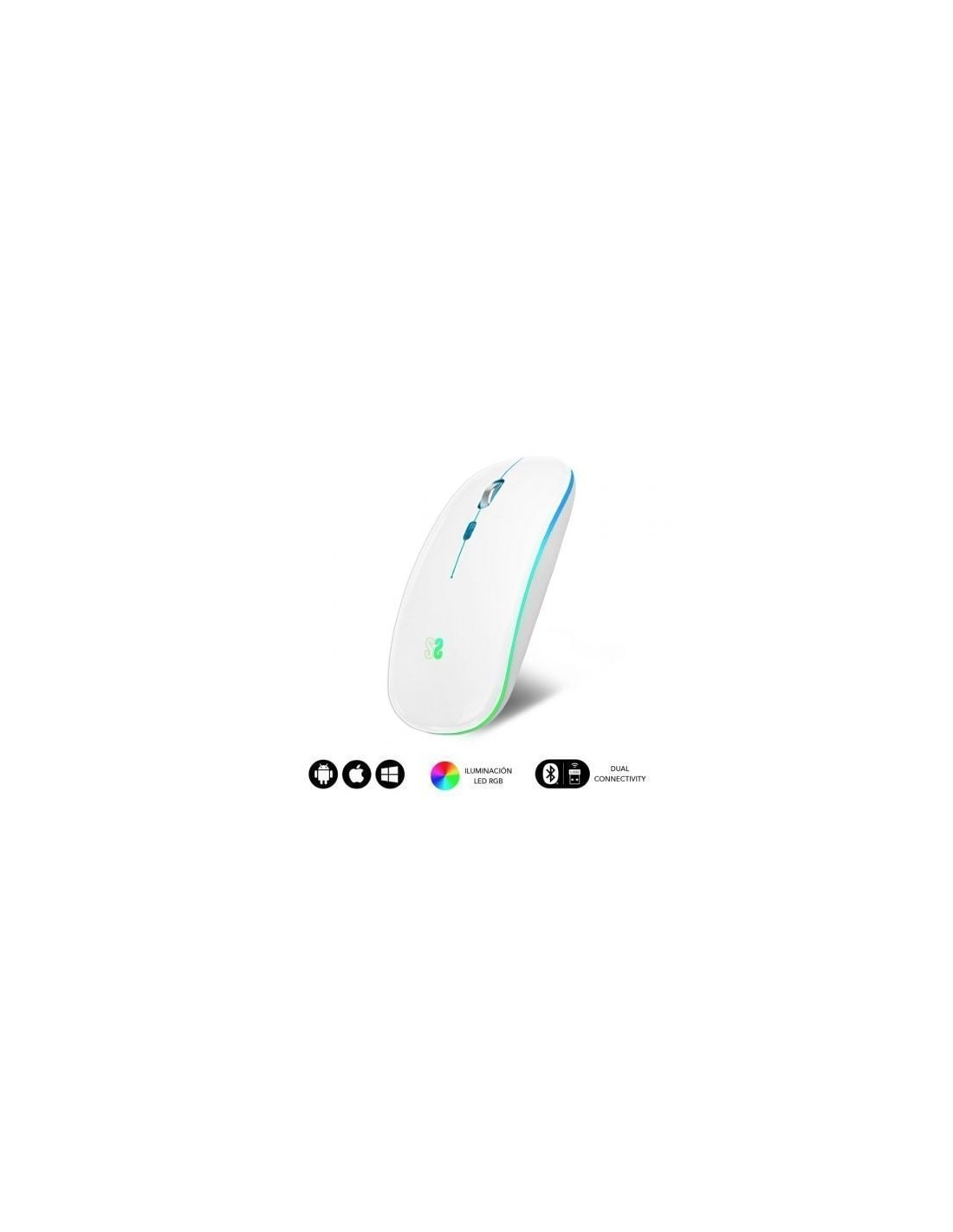 Ratón Inalámbrico Subblim LED Dual Flat, Batería recargable, Hasta 160