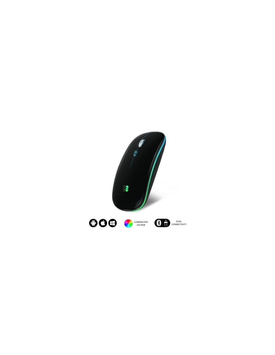 Ratón Inalámbrico Subblim LED Dual Flat, Batería recargable, Hasta 160