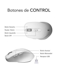 Ratón Ergonómico Inalámbrico Subblim Comfort Ergo Dual Battery, Baterí 2