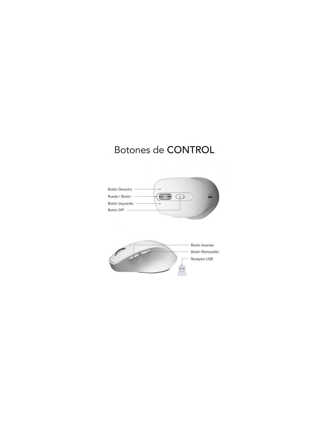 Ratón Ergonómico Inalámbrico Subblim Comfort Ergo Dual Battery, Baterí
