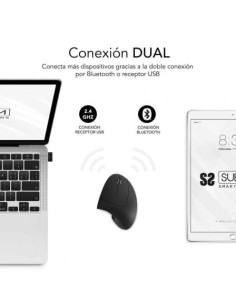 Ratón Vertical Inalámbrico Subblim Glide Vertical Ergo Dual Battery, B 2