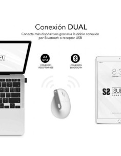 Ratón Vertical Inalámbrico Subblim Nature Vertical Ergo Dual Battery,  2