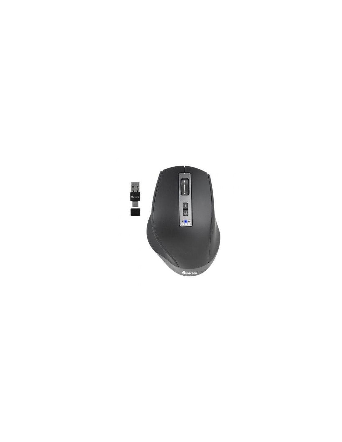 Ratón Ergonómico Inalámbrico NGS BLUR-RB, Batería recargable, Hasta 32