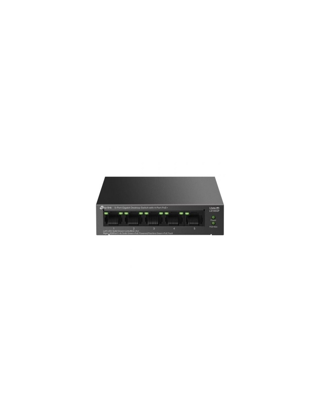 Switch TP-Link LS105GP 5 puertos, RJ-45 10/100/1000 PoE+