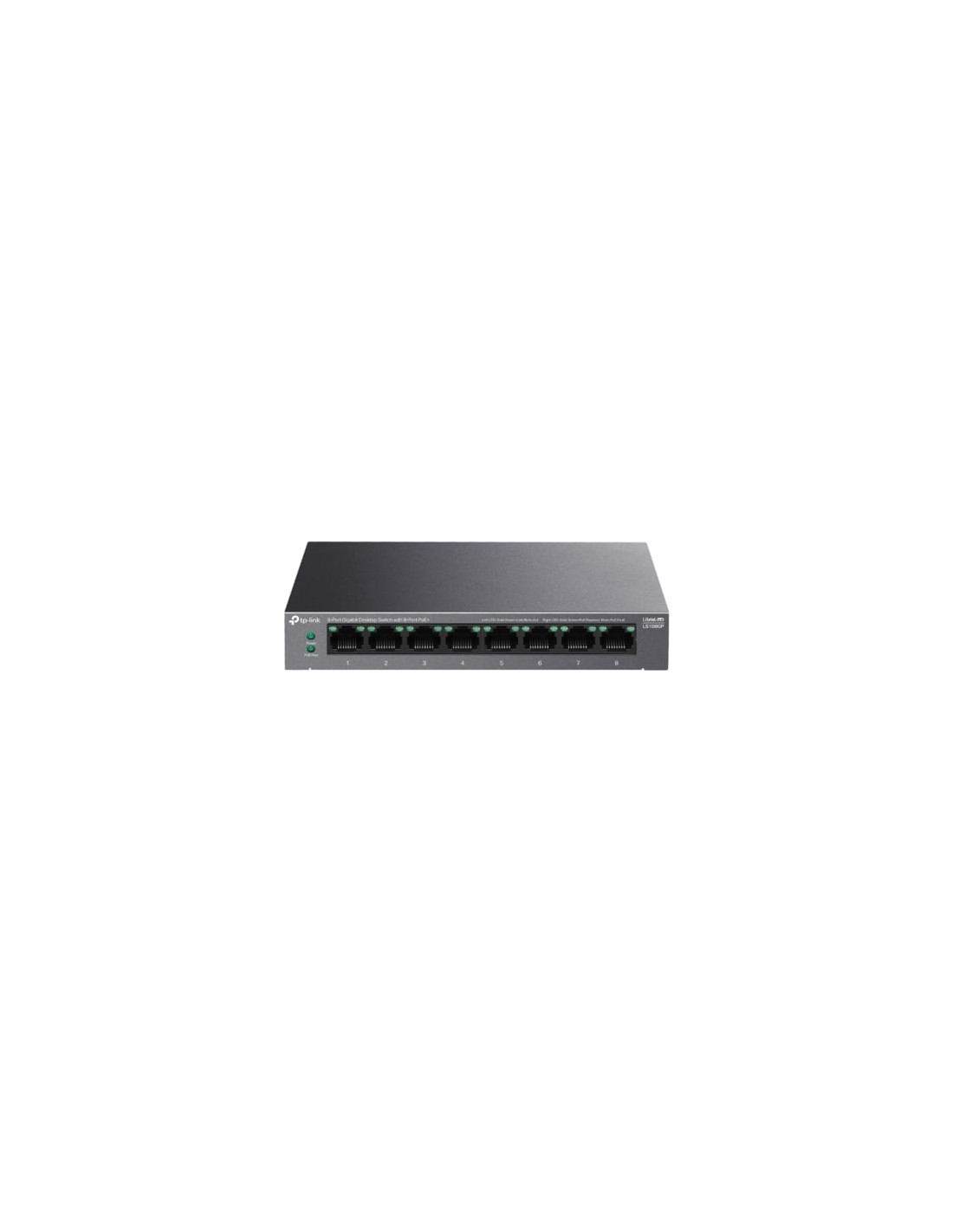 Switch TP-Link LS108GP 8 puertos, RJ-45 10/100/1000, PoE+