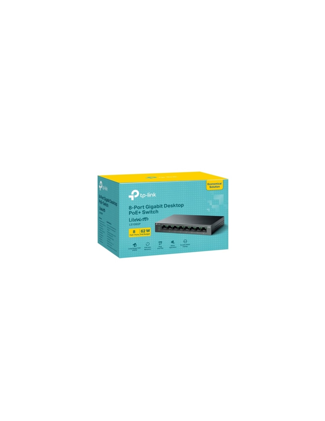 Switch TP-Link LS108GP 8 puertos, RJ-45 10/100/1000, PoE+