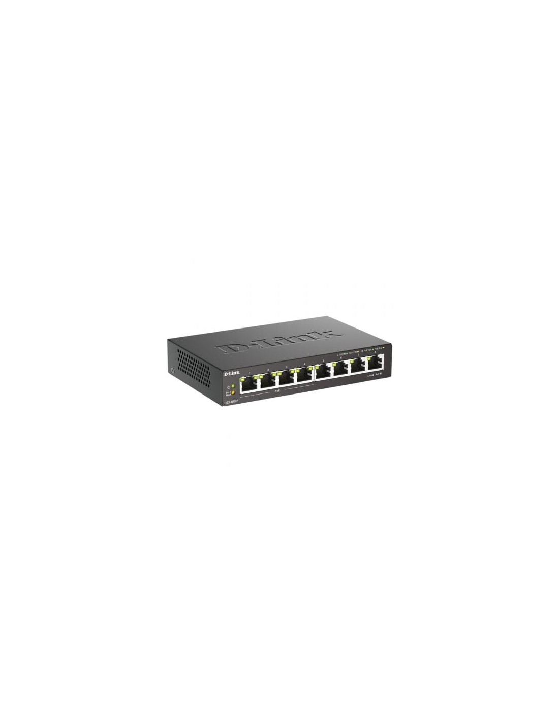 Switch D-Link DGS-1008P 8 puertos, RJ-45 Gigabit 10/100/1000, PoE