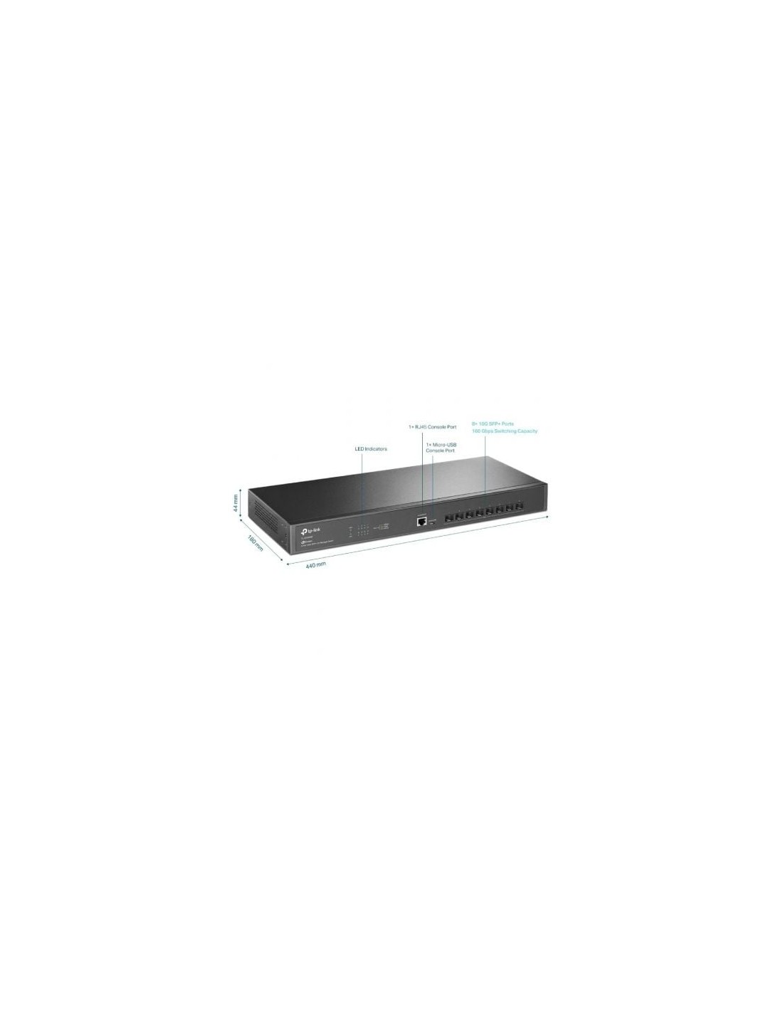 Switch Gestionable TP-Link Omada JetStream TL-SX3008F, 8 puertos, SFP+