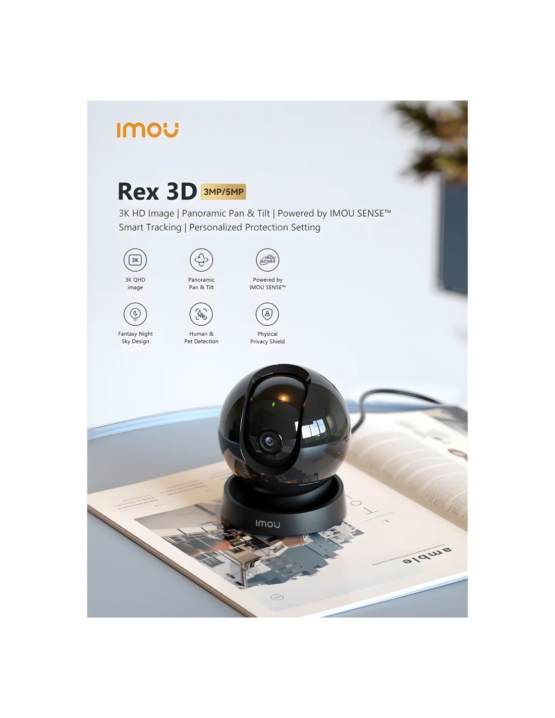 Cámara de vigilancia IMOU Rex 3D 2K WiFi visión nocturna PTZ 355°