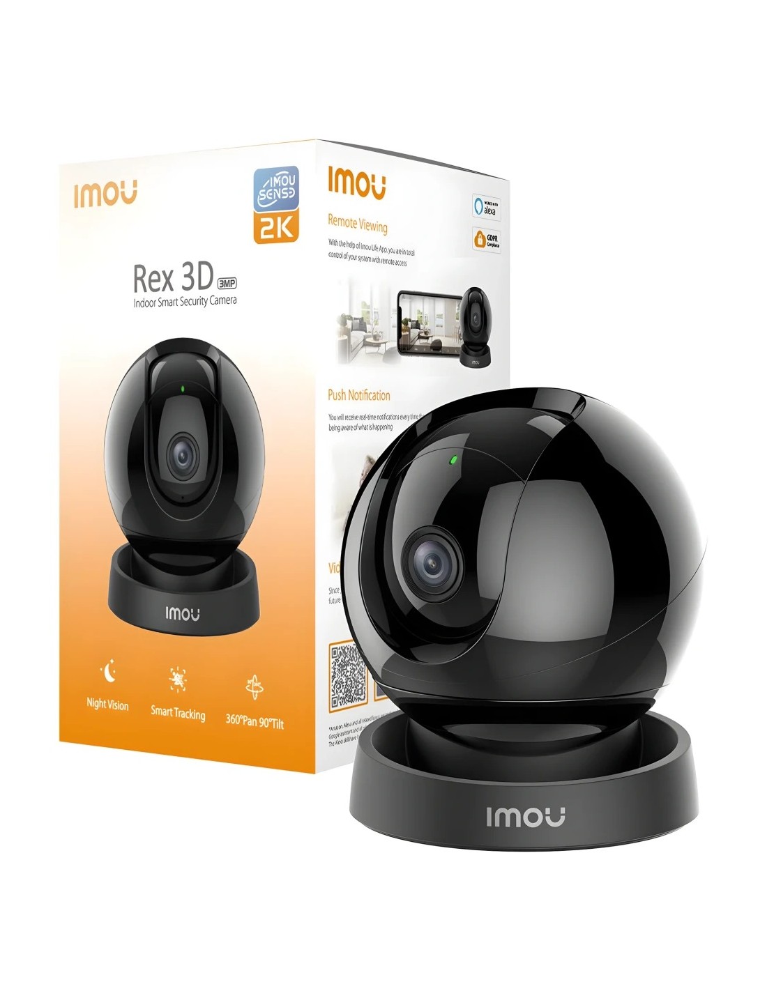 Cámara de vigilancia IMOU Rex 3D 2K WiFi visión nocturna PTZ 355°
