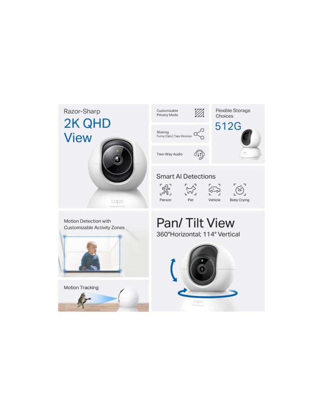 Cámara de vigilancia TP-Link TC72 4MP Interior WiFi en Logroño