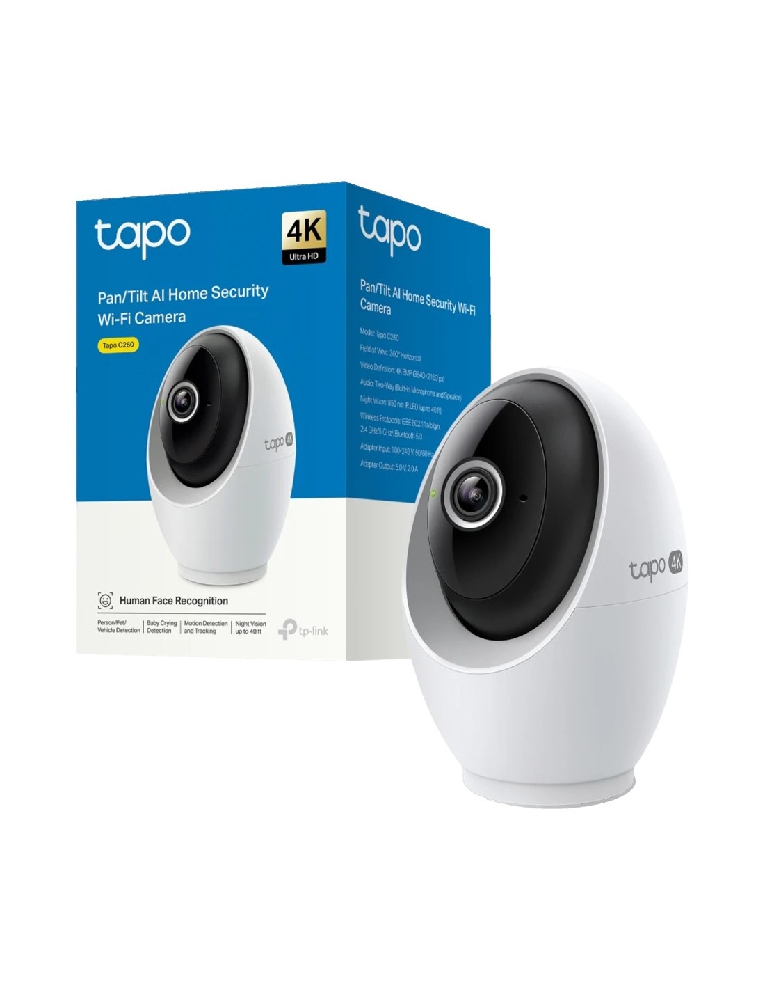 Cámara de vigilancia TP-Link Tapo C260 4K WiFi visión nocturna PTZ 360