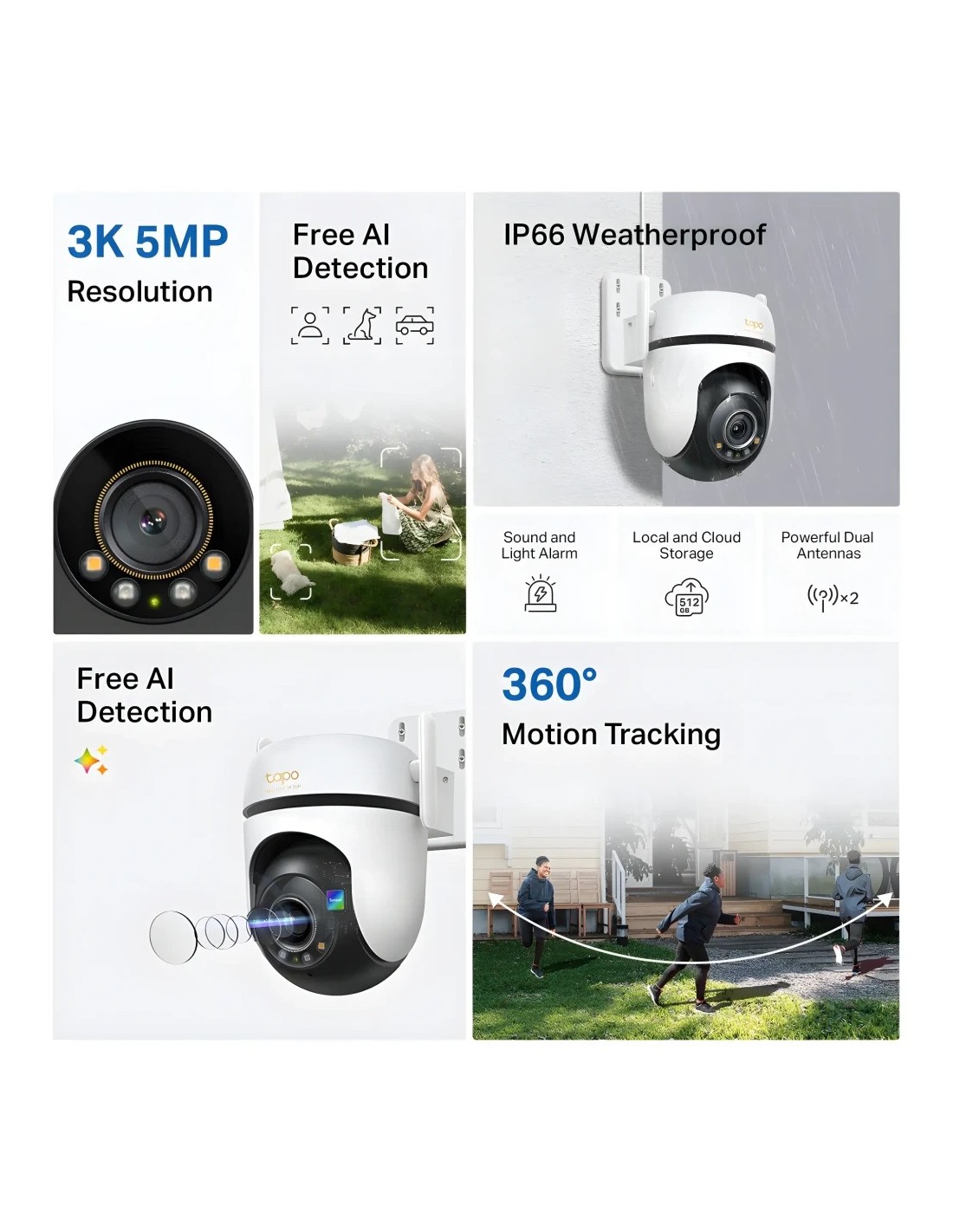 Cámara de vigilancia TP-Link Tapo C530WS 3K WiFi visión nocturna PTZ 3
