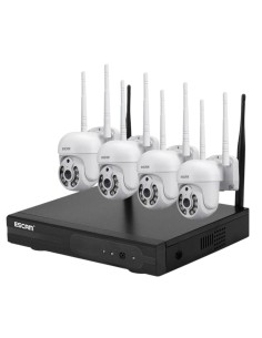 Kit de videovigilancia Escam WNK714 4 cámaras Blanco 3MP WiFi