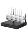 Kit de videovigilancia Escam WNK714 4 cámaras Blanco 3MP WiFi