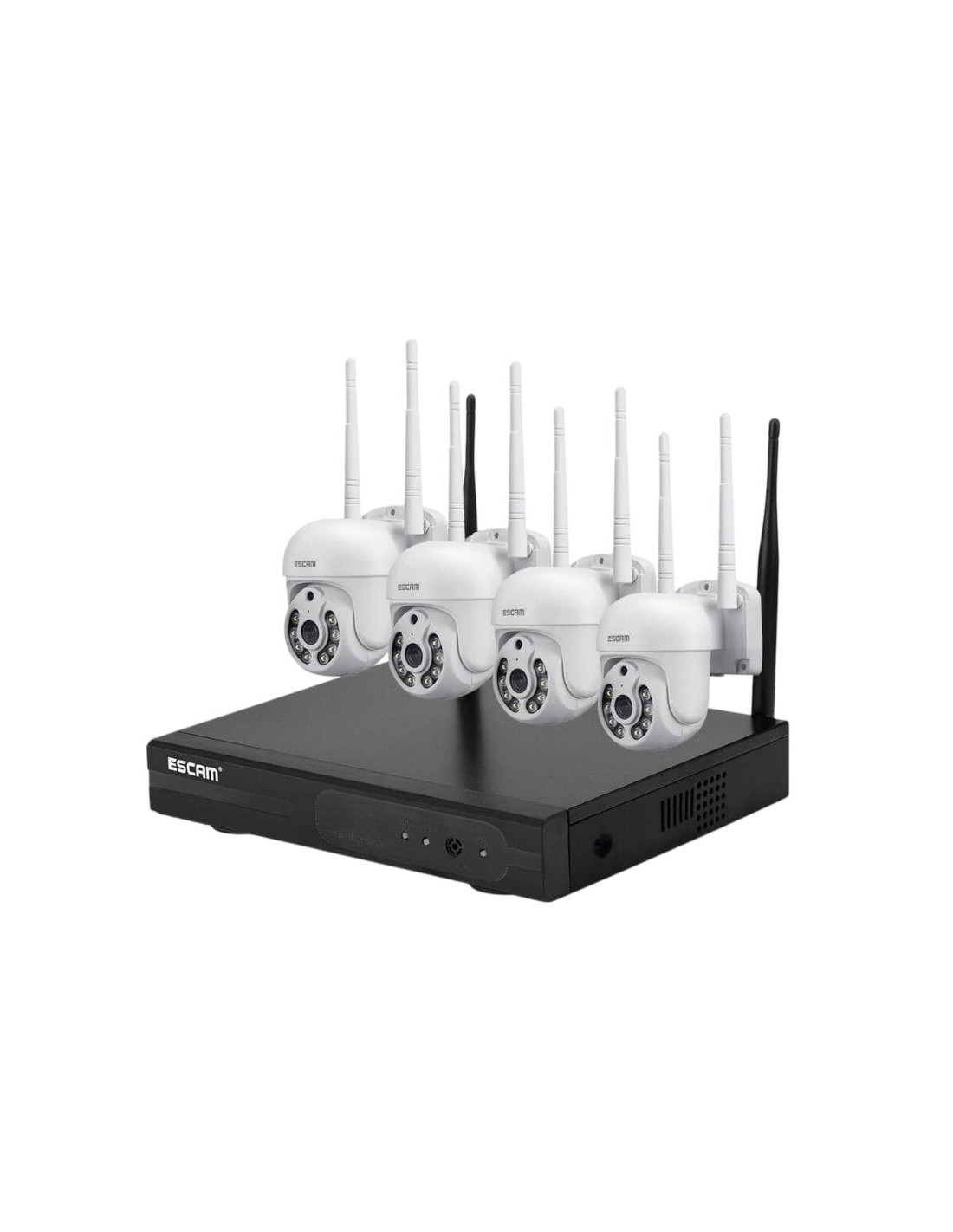 Kit de videovigilancia Escam WNK714 4 cámaras Blanco 3MP WiFi