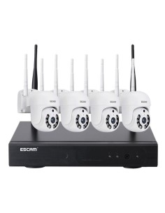 Kit de videovigilancia Escam WNK714 4 cámaras Blanco 3MP WiFi 2