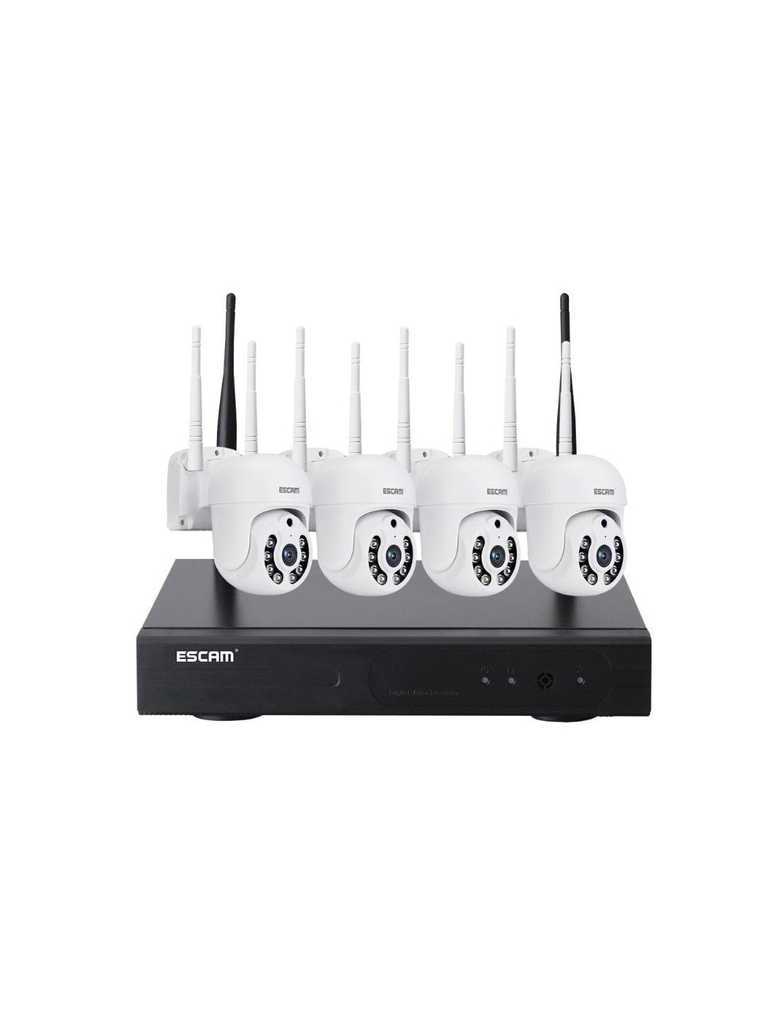 Kit de videovigilancia Escam WNK714 4 cámaras Blanco 3MP WiFi