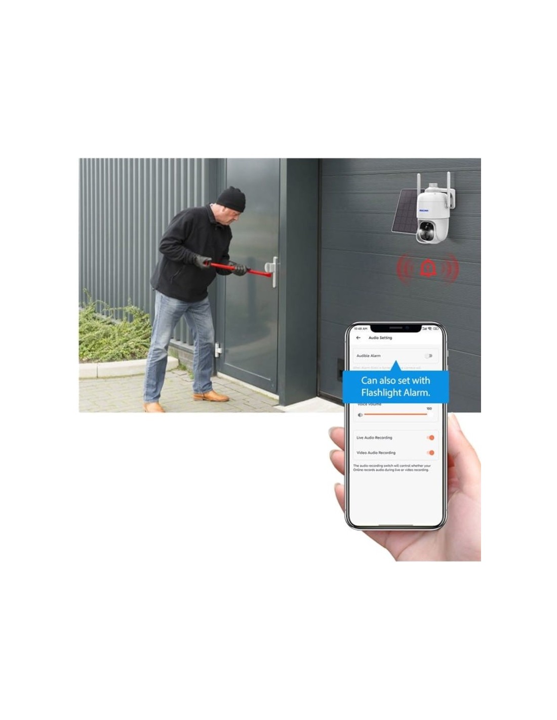 Cámara de vigilancia Escam G24 3M Blanco WiFi Solar en Logroño